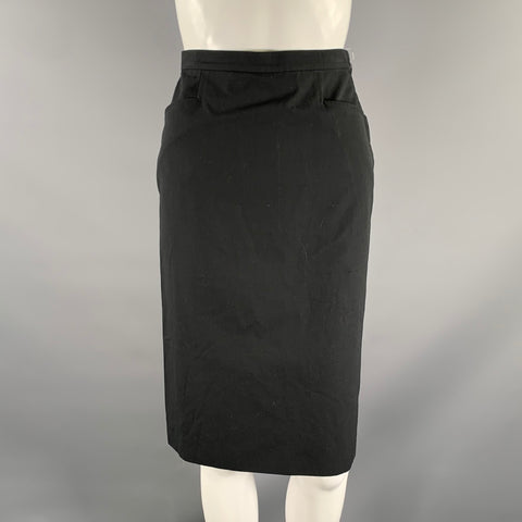 MIU MIU Size 2 Black Polyester Knee-Length Skirt