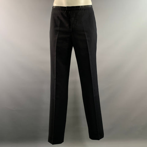 JIL SANDER FW2021 Chest Size 42 Black Wool Cashmere Notch Lapel 36 32 Suit