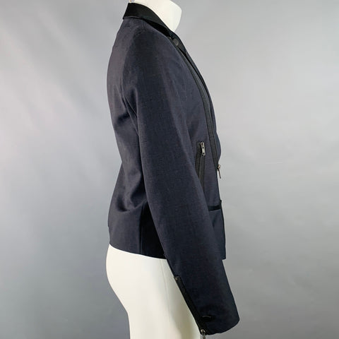 MAISON MARTIN MARGIELA SS12 Size 40 Black Asymmetrical Biker Blazer Jacket