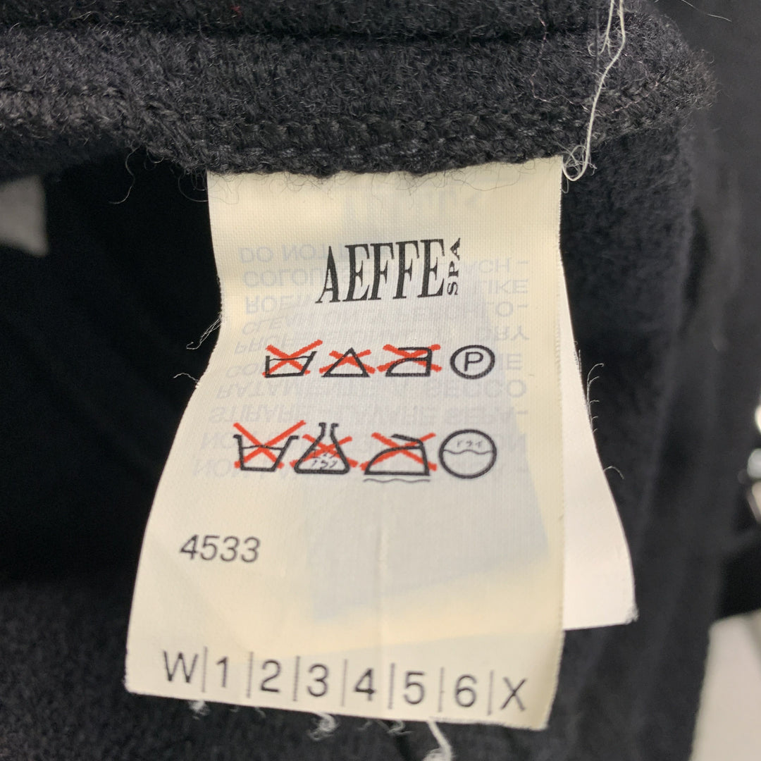 MOSCHINO Size 8 Black White Virgin Wool Contrast trim Single breasted Skirt Suit