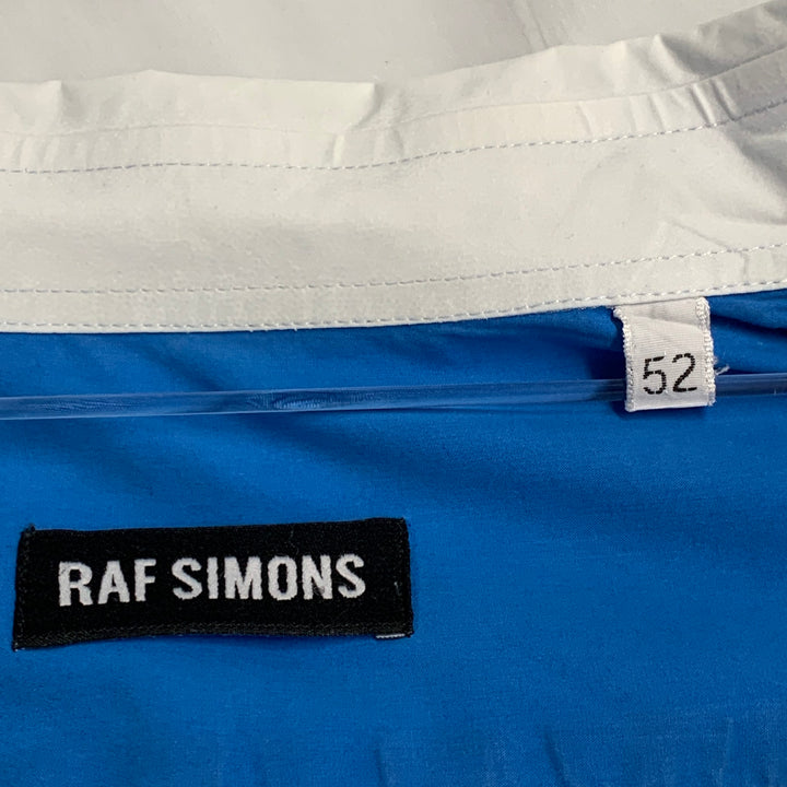 RAF SIMONS Size 42 Light Blue Aqua Cotton Button Down Long Sleeve Shirt