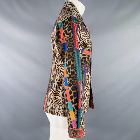 PIERRE-LOUIS MASCIA Size XS Brown Multi Color Animal Print Jacket