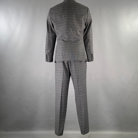 THEORY Size 40 Grey Navy Heather Wool Notch Lapel Suit