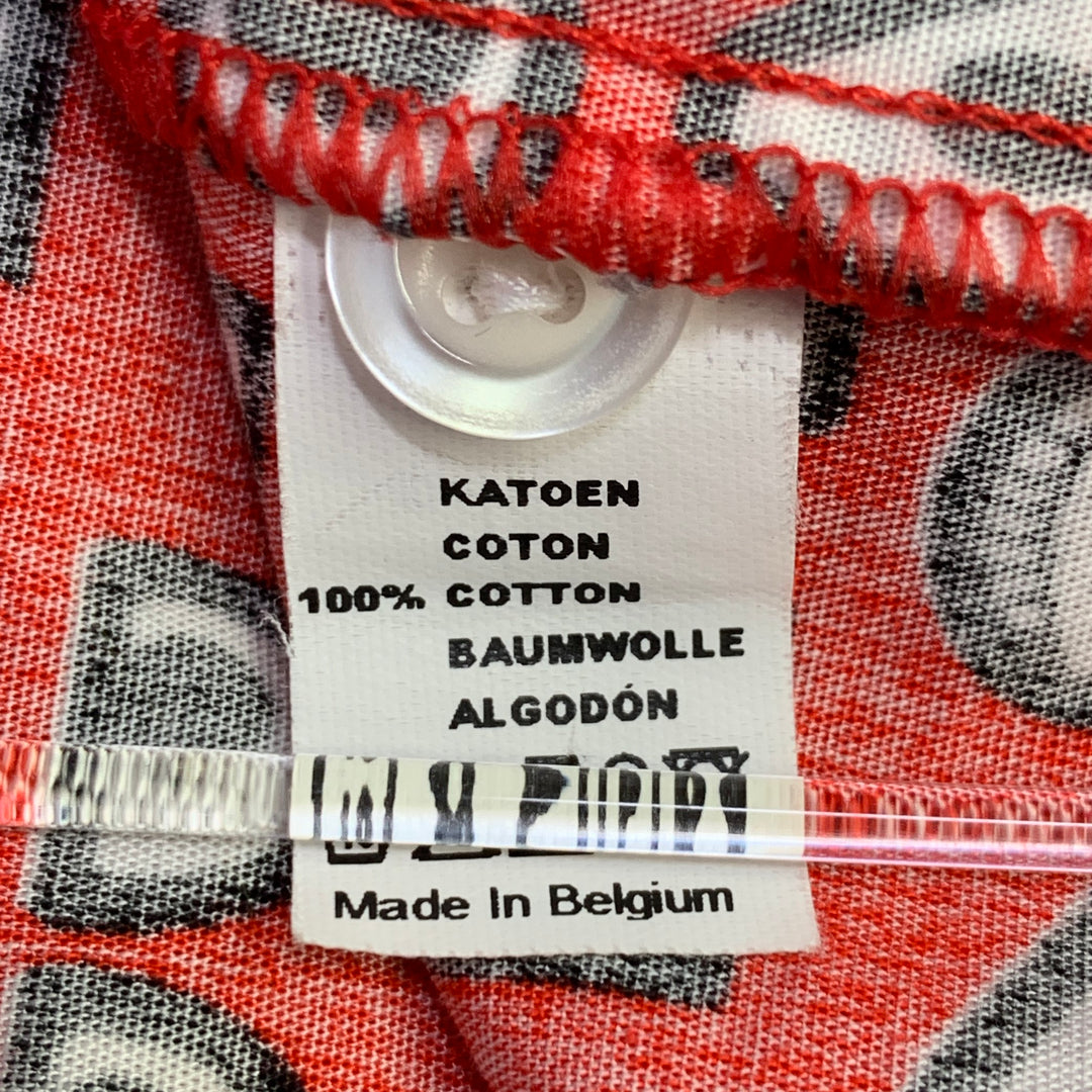 WALTER VAN BEIRENDONCK Size XL Red Black White Cartoon Eyes Long Sleeve Shirt