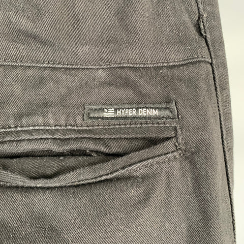 HYPER DENIM Size M Black Twill Cotton Blend Zip Pockets Casual Pants
