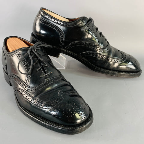 ALDEN Size 10 Black Perforated Cordovan Leather Wingtip Oxford Lace-Up – Sui Generis Designer Consignment