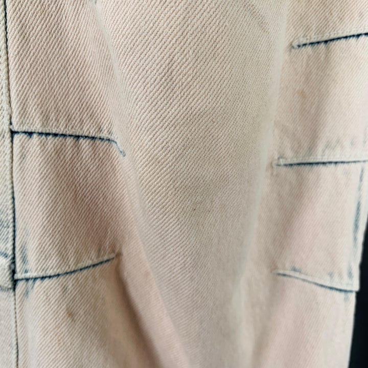 MCQ by ALEXANDER MCQUEEN Size 30 No 7 Beige Blue Washed Cotton Jeans