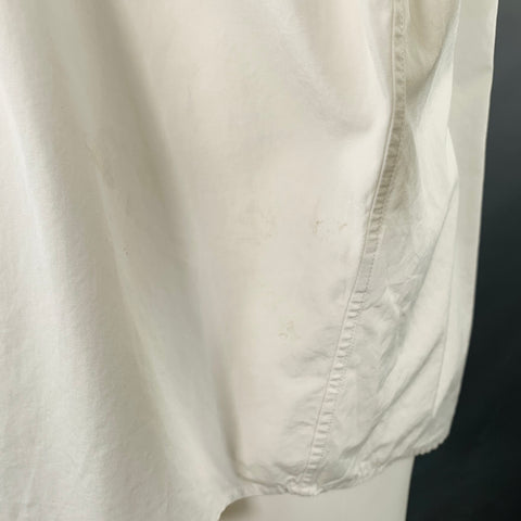 le PERE Size M White Logo Cotton Double Sleeve Long Sleeve Shirt