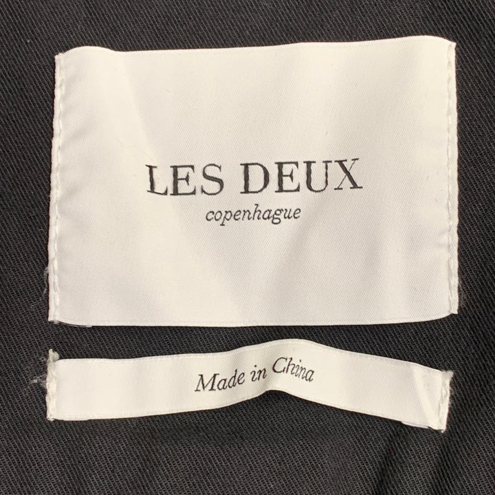LES DEUX Size L Black Cotton Snaps Two Pockets Long Sleeve Shirt