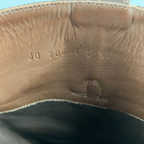 TOM FORD Size 10.5 Brown Leather Pull On Boots