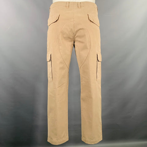 BRUNELLO CUCINELLI Size 34 Khaki Cotton Zip Fly Cargo Pockets Casual Pants