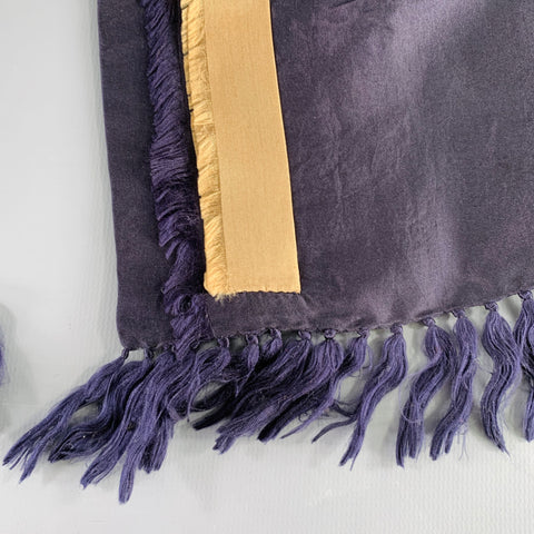 DRIES VAN NOTEN Navy Gold Embroidered Silk Scarf