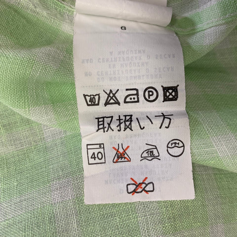 ERMENEGILDO ZEGNA Size L Green White Plaid Linen Button Up Short Sleeve Shirt