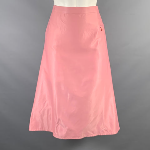 YOHJI YAMAMOTO Size M Pink Solid One pocket Mid-Calf Skirt