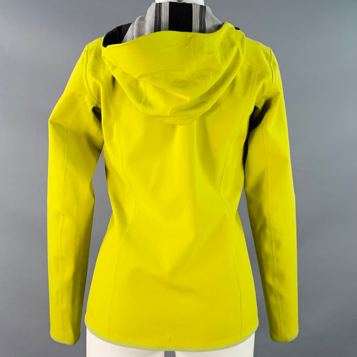 ARCTERYX Size S Yellow Chartreuse Nylon Hooded Zip Up Jacket