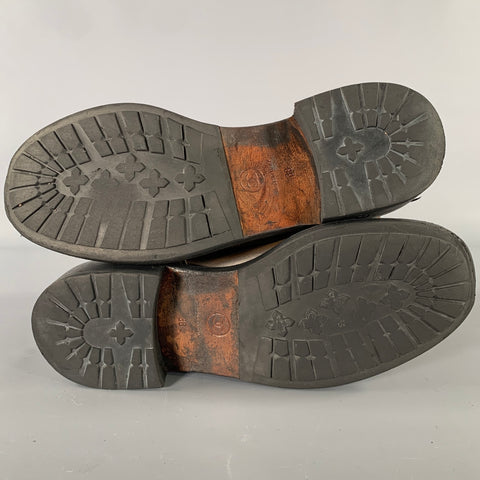 CHANEL Size 8 Brown Leather Distressed Ankle Boots