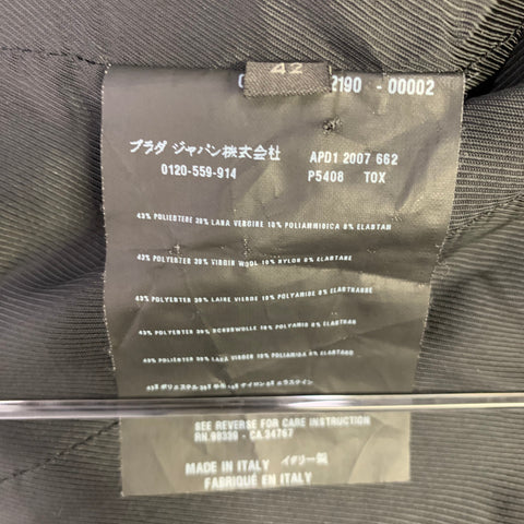 PRADA Size 6 Grey Charcoal Polyester Blend Snaps Jacket Blazer
