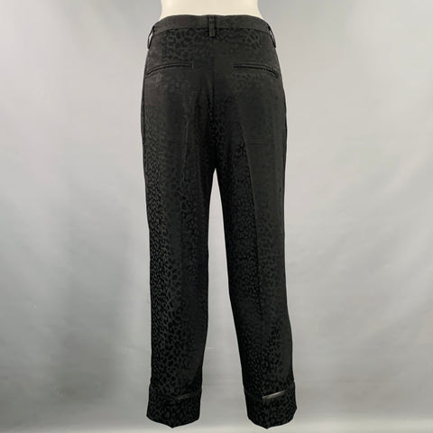 NOIR KEI NINOMIYA Size XS Black Triacetate Blend Jacquard Zip Fly Dress Pants