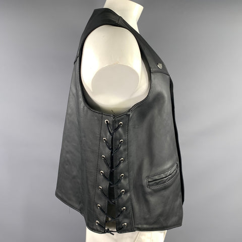 LEATHER COMPANY Size XL Black Leather Vest