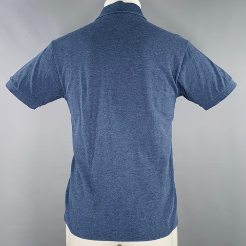 LACOSTE Size S Blue Cotton Half Placket Polo