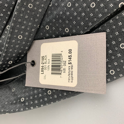 JOHN VARVATOS Black White Dots Silk Tie