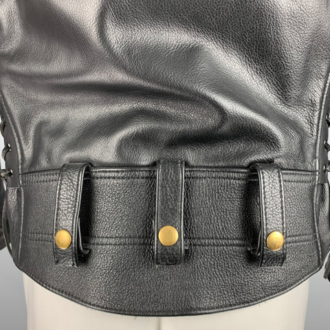 M. S LEATHER Taille 40 Veste de moto en cuir noir