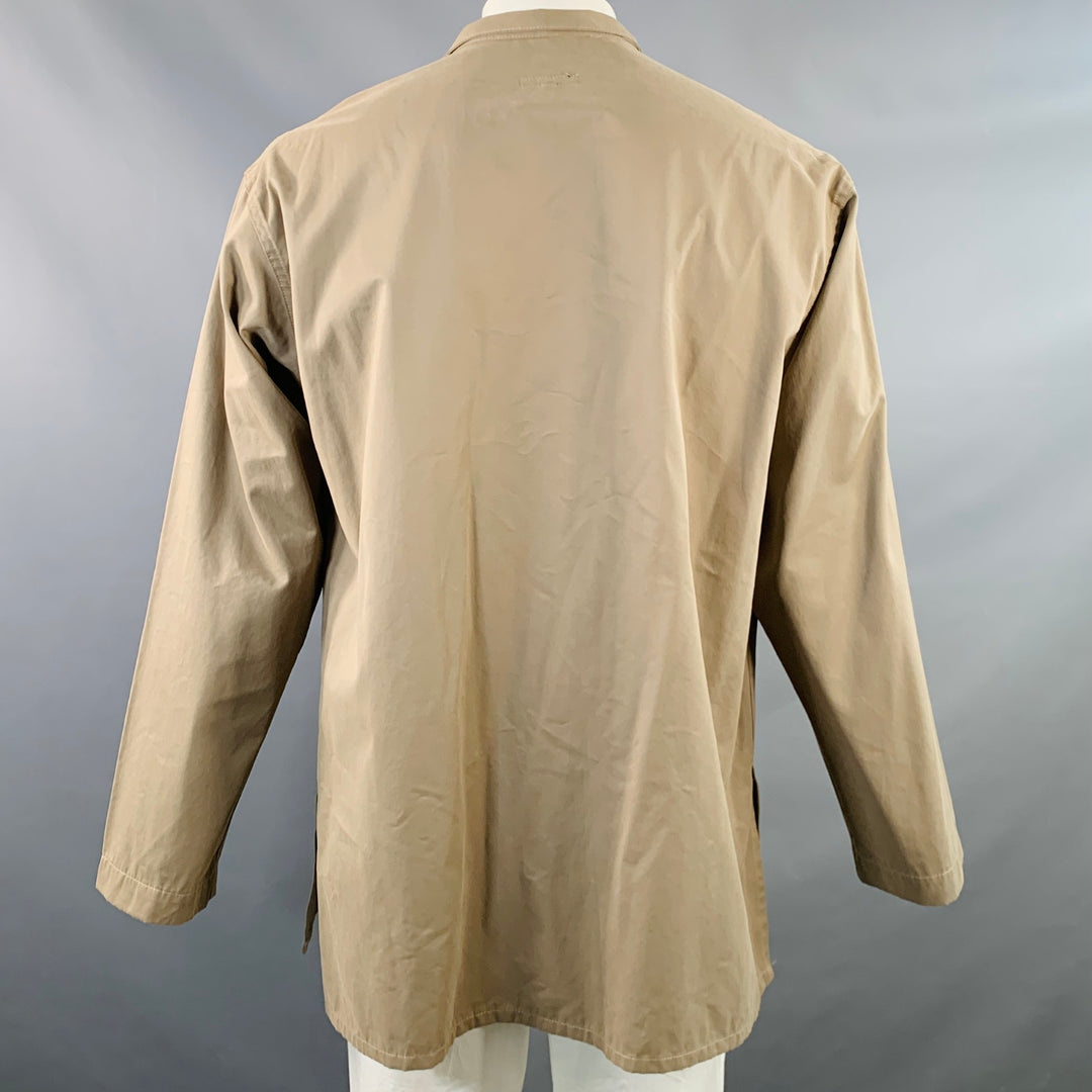 ENGINEERED GARMENTS Size L Khaki Polyester Blend Moleskin Patch Pockets Jacket