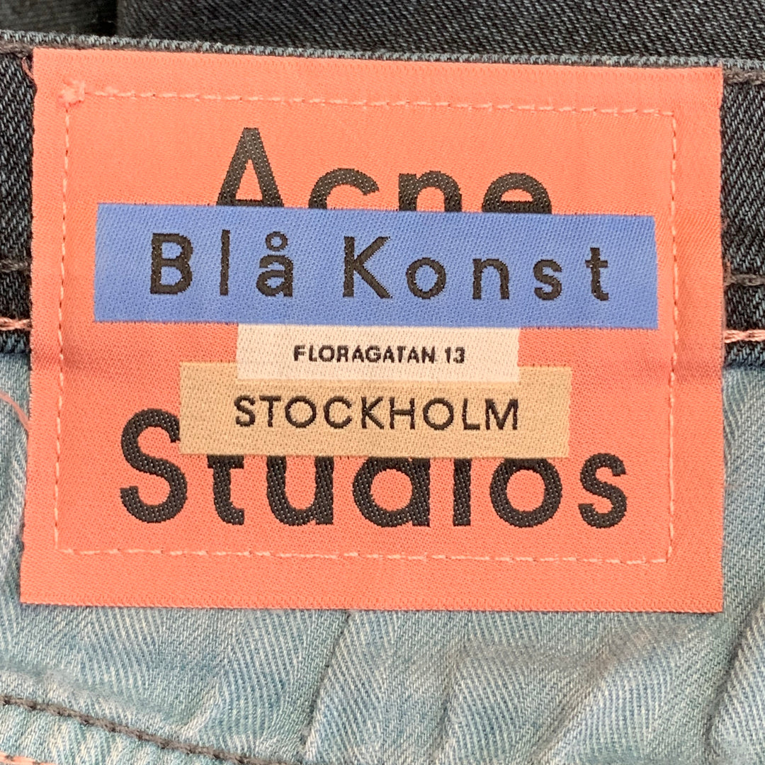 ACNE STUDIOS Size 31 Blue Cotton Blend Twill Slim Straight Button Fly Jeans
