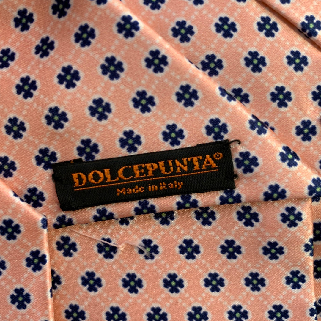 DOLCEPUNTA Pink Navy Floral Silk Tie