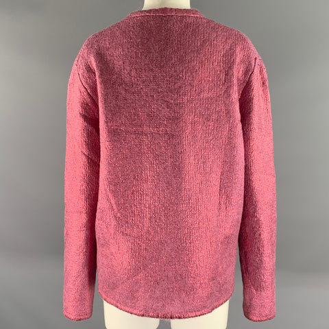 TOM FORD Size XS Pink Metallic Mohair Blend V-Neck Sweater