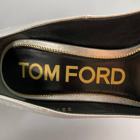 TOM FORD Size 8 Silver Gold Sheepskin Leather Metallic Pointed Toe Heels Pumps