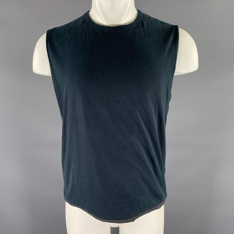 RAF by RAF SIMONS Size S Navy White Graphic Cotton Lined Tank Top