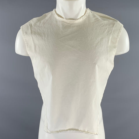 K.NGSLEY Size M White Solid Cotton Blend Pullover Vest