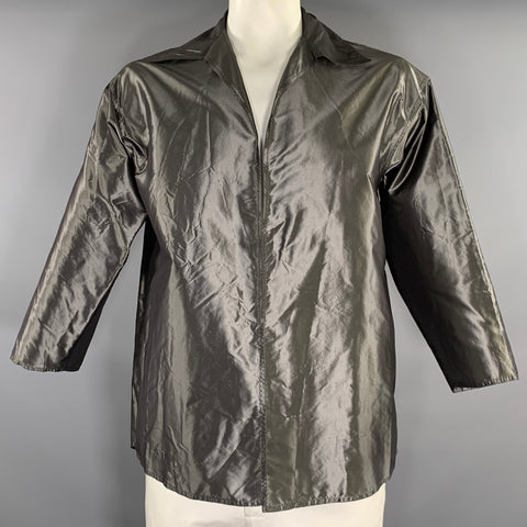 ZORAN Size M Grey Silk Windbreaker Jacket