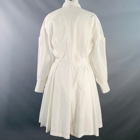 JOIE Size S White Cotton Knee Length Bishop Sleeve Shirt Dress