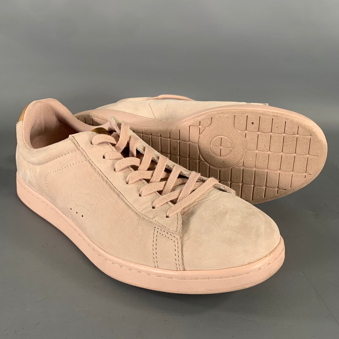 LACOSTE Size 10.5 Pink Camel Leather Sneakers