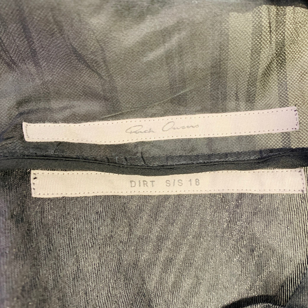 RICK OWENS SS18 DIRT Black Mixed Fabrics Patchwork Organza Snaps Cape