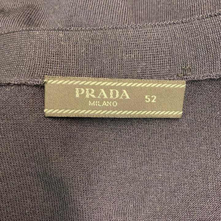 PRADA Size M Navy Knit Wool Buttoned Cardigan