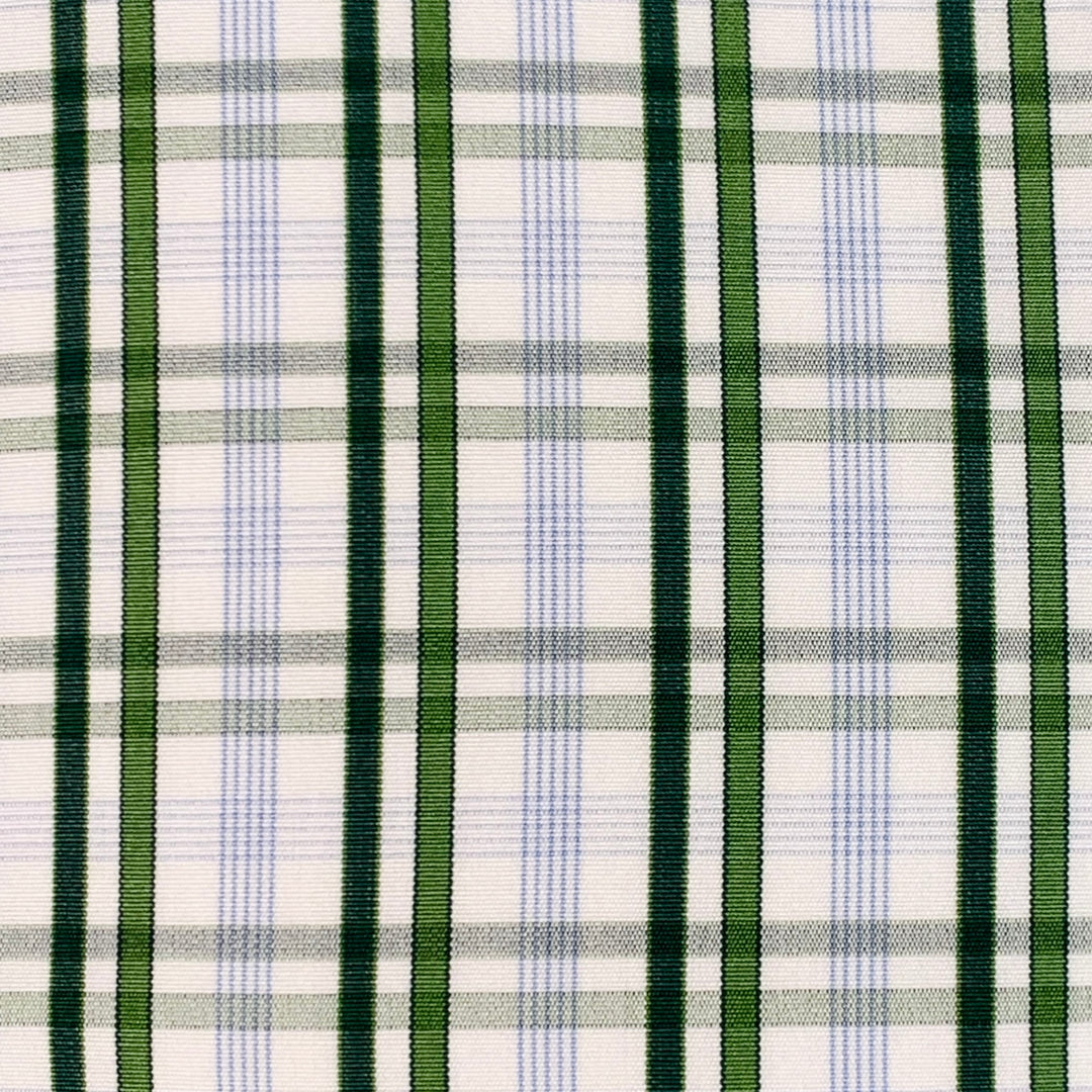 KITON Size M White Green Plaid Cotton Curved Cutaway Long Sleeve Shirt
