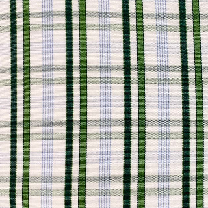 KITON Size M White Green Plaid Cotton Curved Cutaway Long Sleeve Shirt