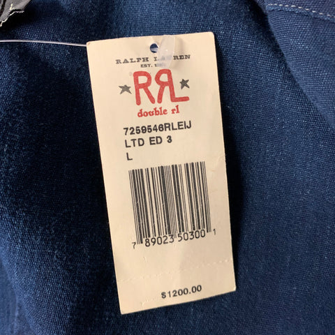 RRL by RALPH LAUREN Size L Navy Denim Cotton Coat