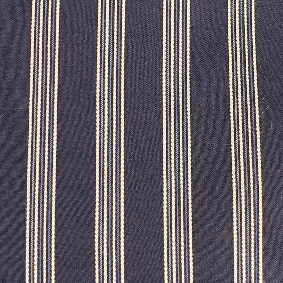 DOLCE & GABBANA Size S Navy White Stripe Cotton One Pocket Long Sleeve Shirt