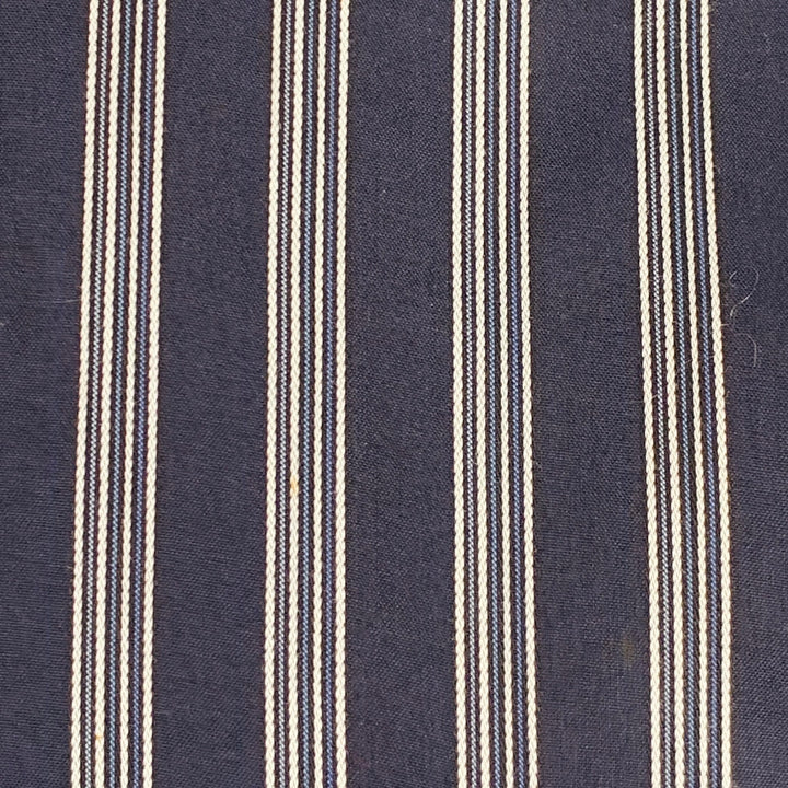 DOLCE & GABBANA Size S Navy White Stripe Cotton One Pocket Long Sleeve Shirt