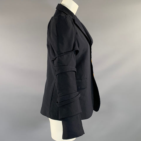 COMME des GARCONS AD2016 Size M Navy Polyester Notch Lapel Jacket  Blazer