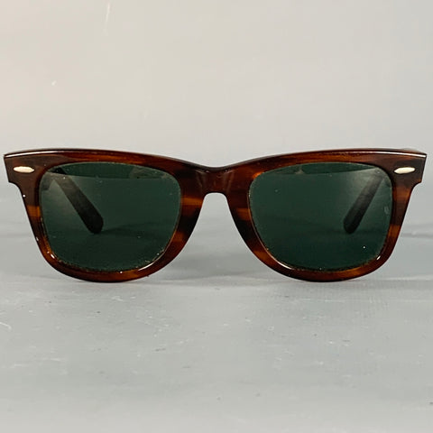 RAY-BAN Vintage Brown Tortoiseshell Acetate Wayfarer Sunglasses
