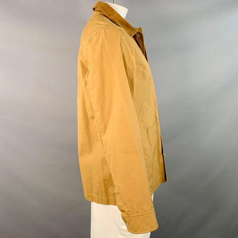A.P.C. Size L Tan Brown Cotton Corduroy Collar Button Up Jacket
