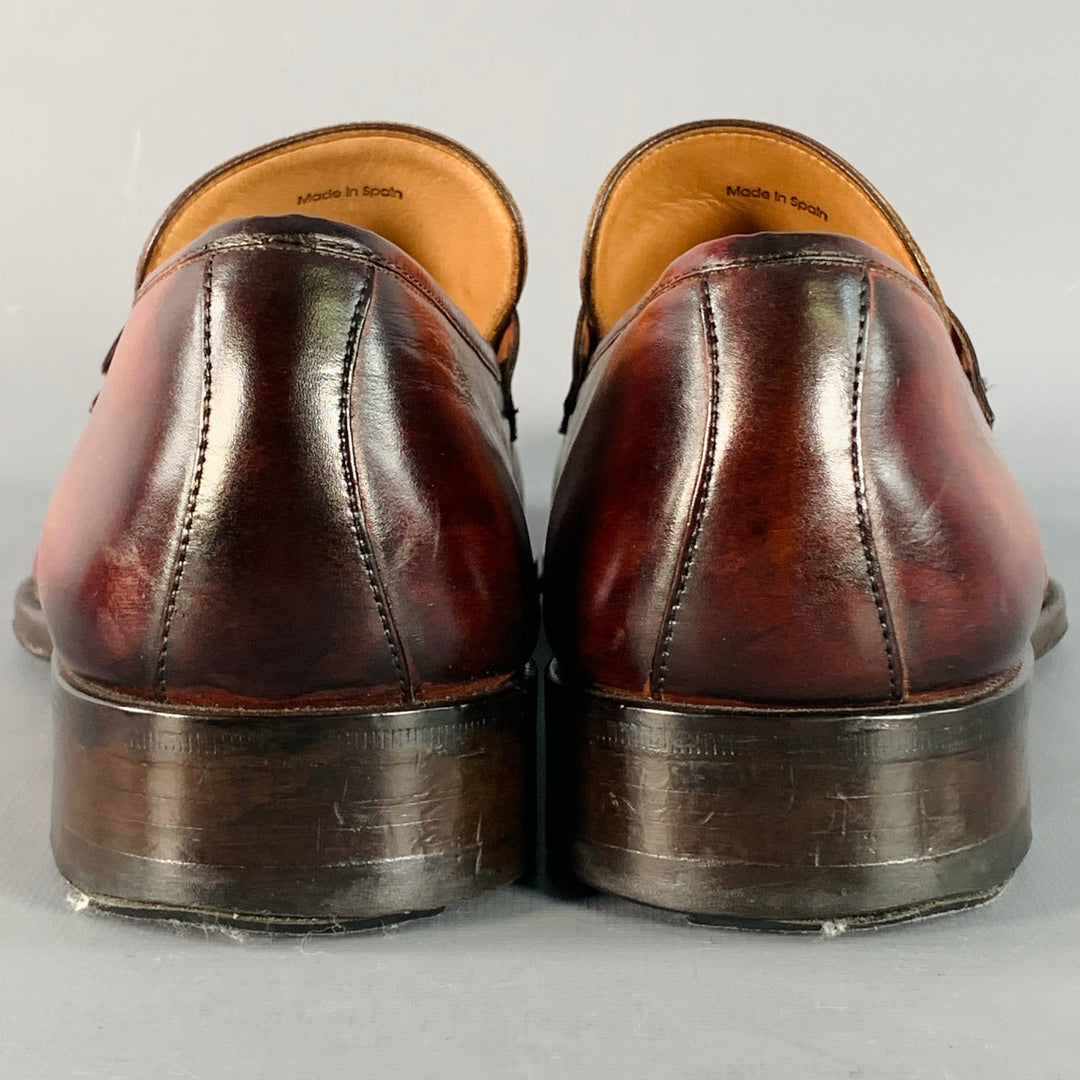 MAGNANNI Size 11 Brown Leather Penny Loafers
