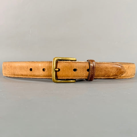 POLO by RALPH LAUREN Vintage Size 34 Beige Embroidered Leather Belt