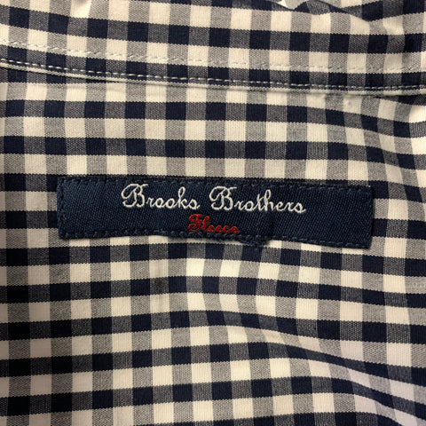 BROOKS BROTHERS Size XS Black White Gingham Cotton Button Down Long Sleeve Shirt