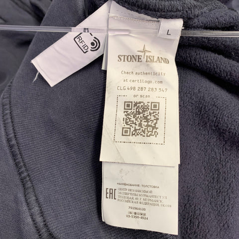 STONE ISLAND Taille L Sweat-shirt à capuche en coton gris bleu